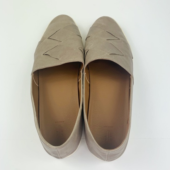Frye Liz Woven Slip On Shoes Women’s 8.5 Light Gray Leather Flats Sneakers - Picture 6 of 7